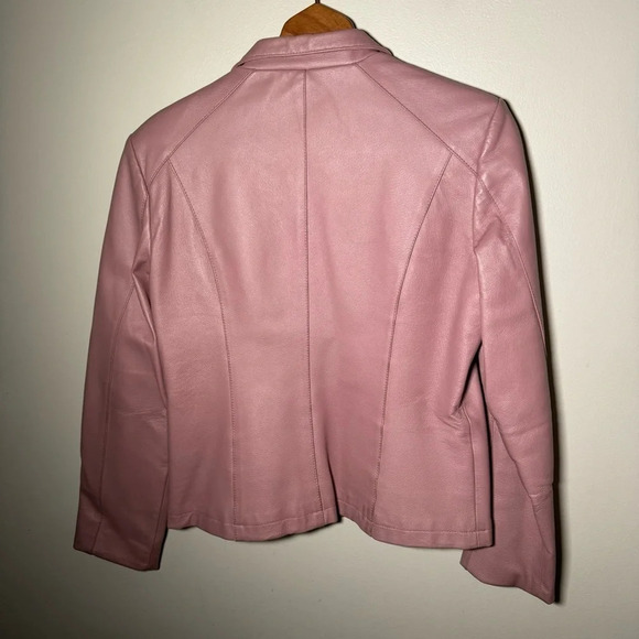 Oscar leopold genuine lambskin leather pastel  pink jacket M - Picture 7 of 12